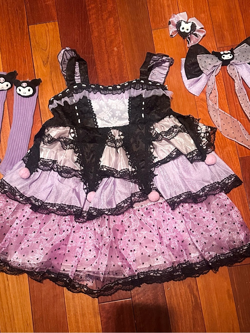 Kuromi Costume Dress with Matching Accessories